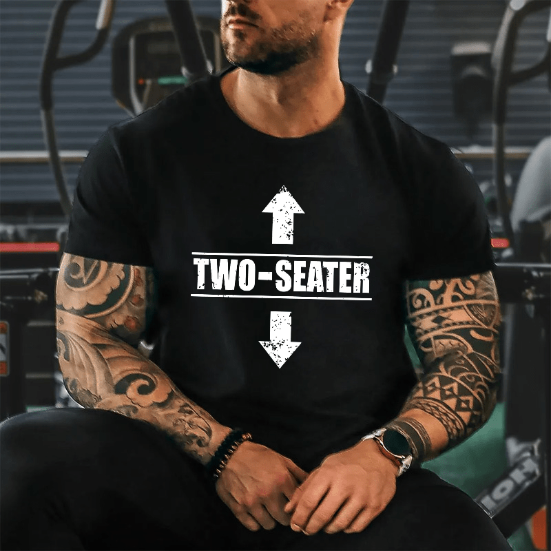 Two Seater Funny Cotton T-shirt (Free Customization)-Maturelion