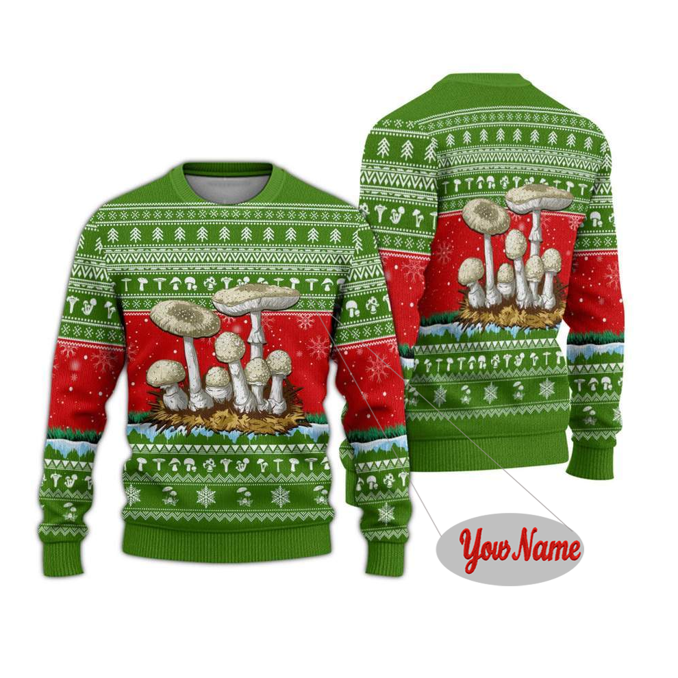 Maturelion Classica Funny Customize Your Name Green Ugly Christmas Sweater
