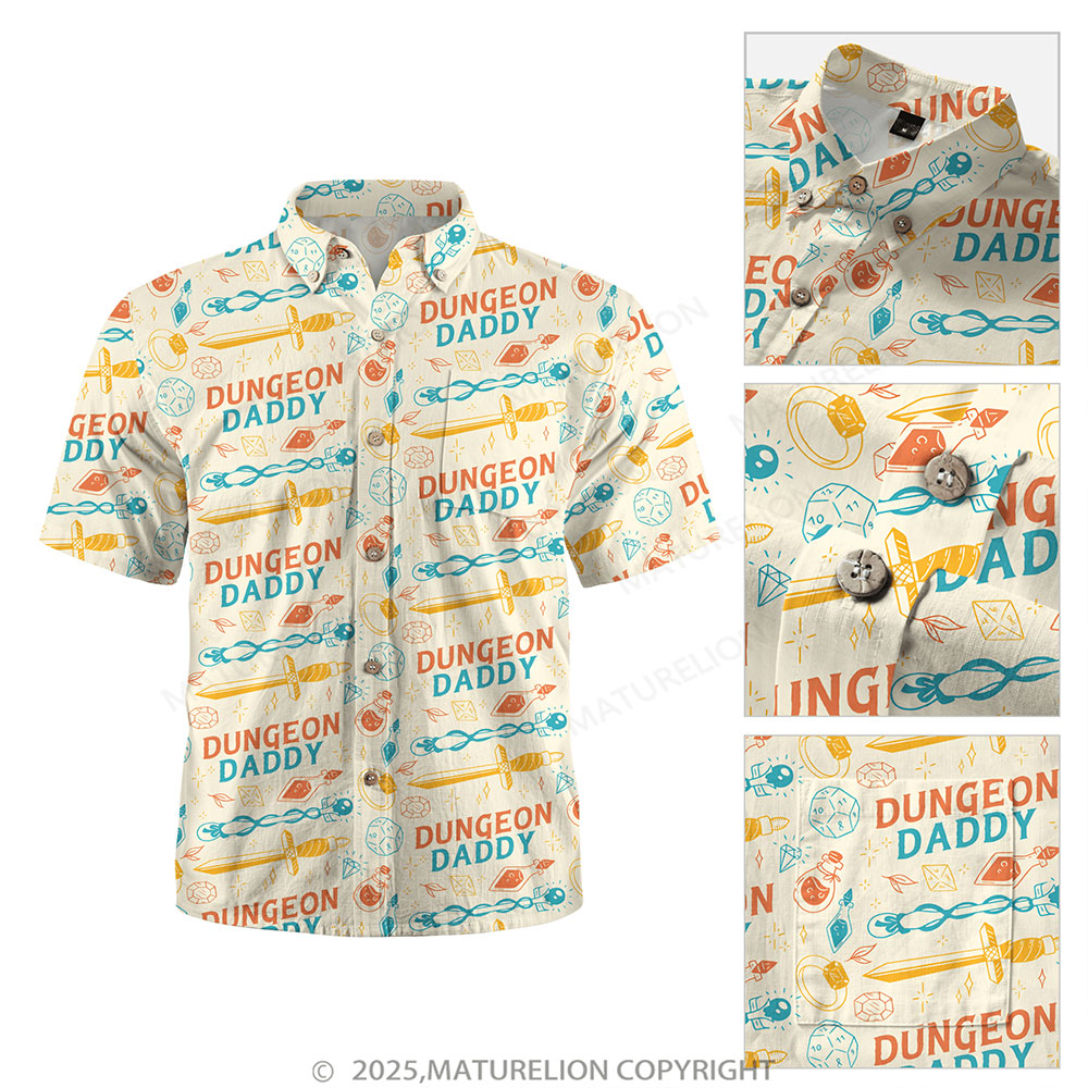 Maturelion Aloha Shirts Dungeon Daddy Button Up Shirt