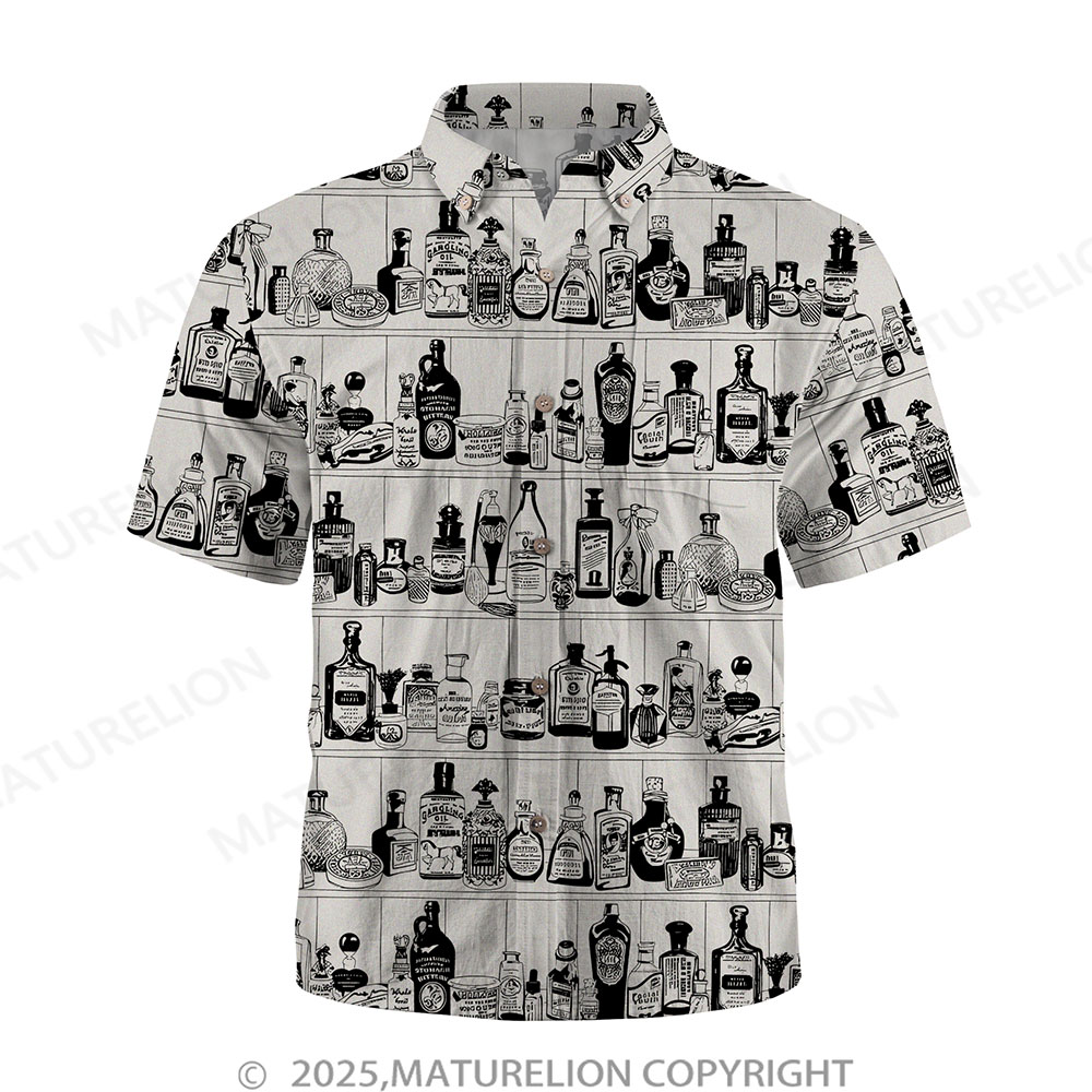 Maturelion Men's Hawaiian Shirt Pacific Flow Button Up Shirt