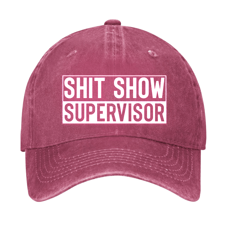 Shit Show Supervisor Funny Text Letters Adjustable Cap-Maturelion