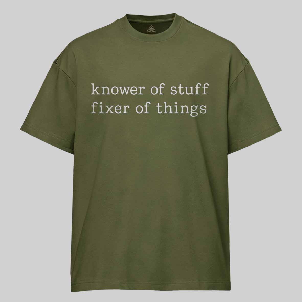 Maturelion Knower of Stuff Fixer of Things Funny Mechanic Cotton T-shirt