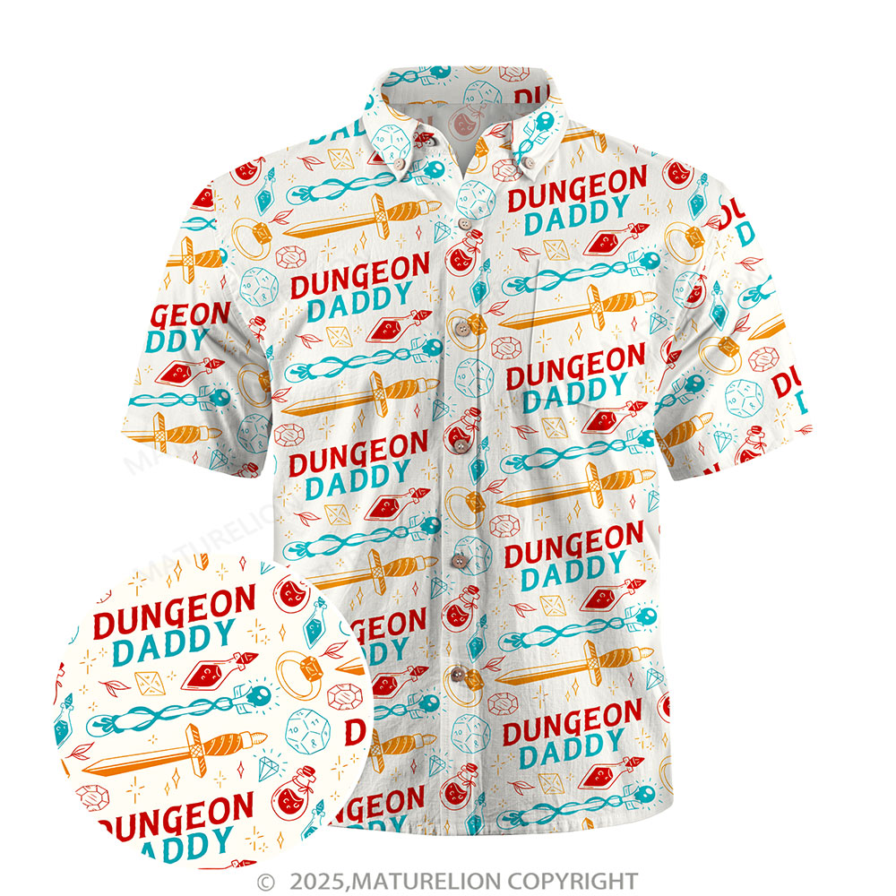 Maturelion Aloha Shirts Dungeon Daddy Button Up Shirt