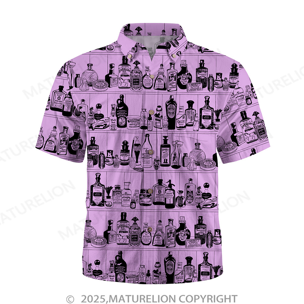 Maturelion Men's Hawaiian Shirt Pacific Flow Button Up Shirt