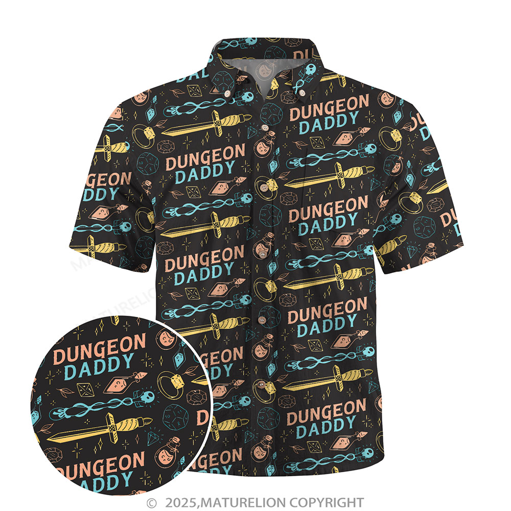 Maturelion Aloha Shirts Dungeon Daddy Button Up Shirt