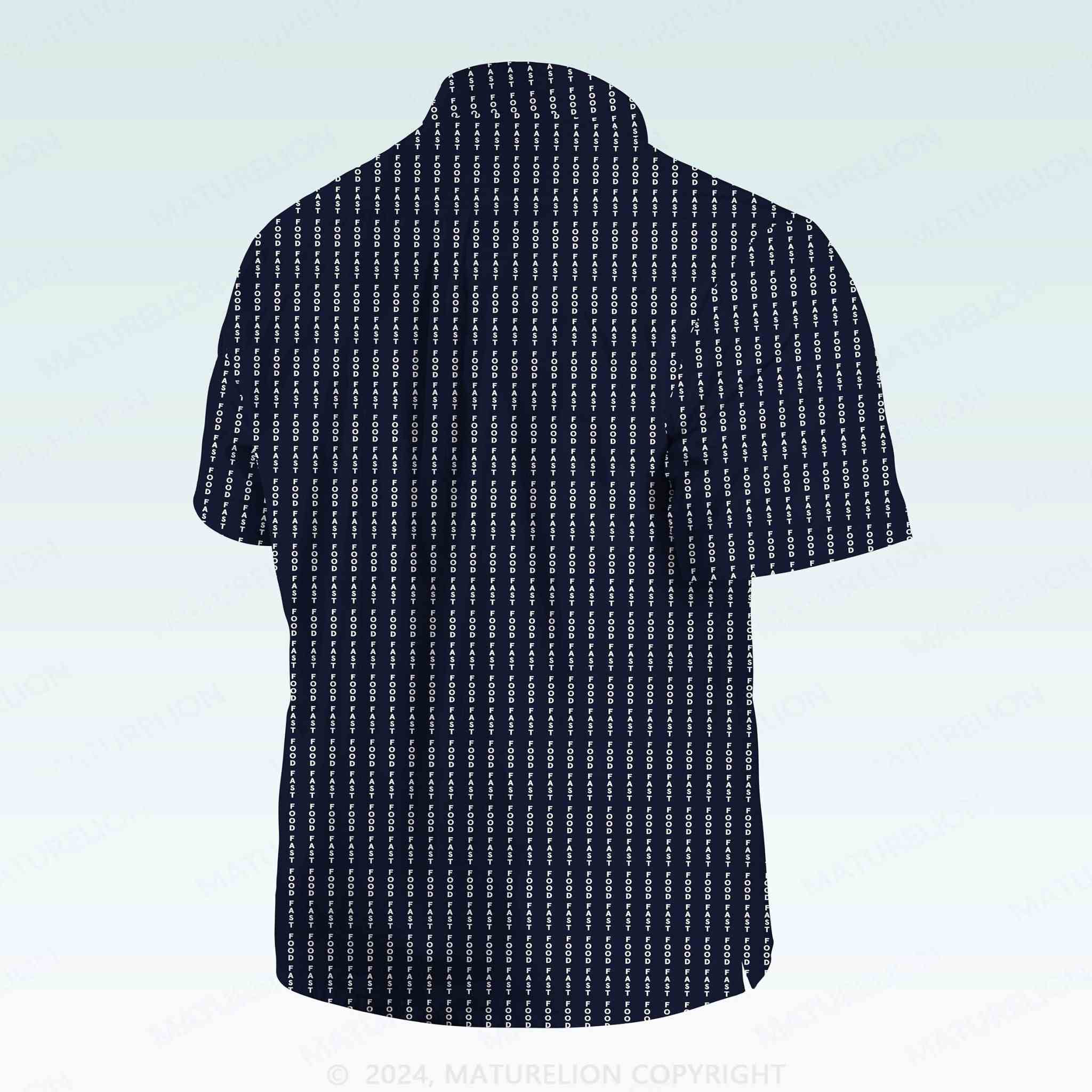 Maturelion Men's Button Pocket ShirtFast Food Hawaiian Shirt