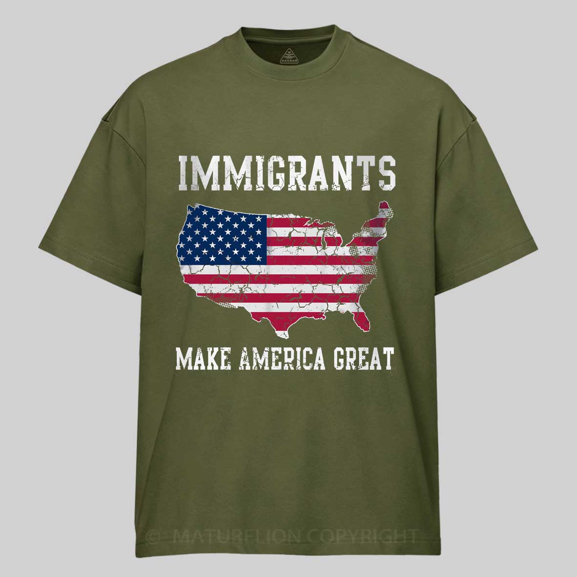 Maturelion Immigrants Make America Great  Cotton T-shirt