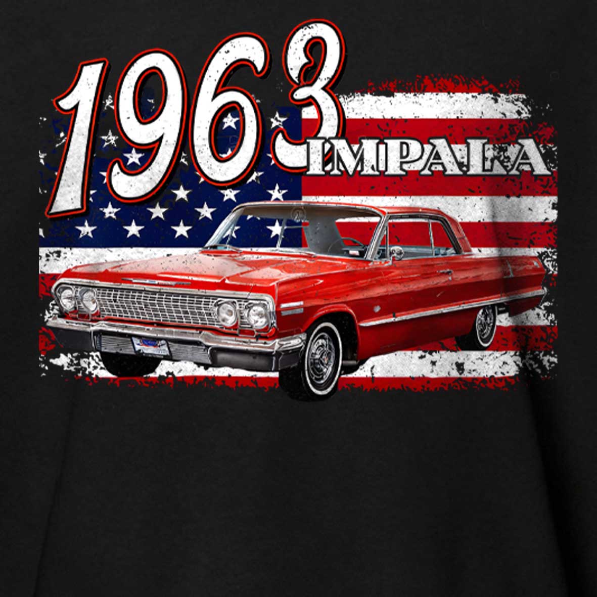 Maturelion 1963 63 Impala Lowrider Ss 4th Of July American Cotton T-shirt