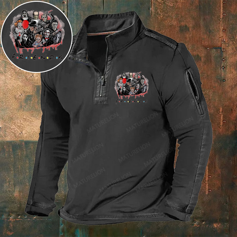 Maturelion Men's T-Shirt Horror Friends Ultimate Scary Horror Lover Halloween Cotton T-Shirt