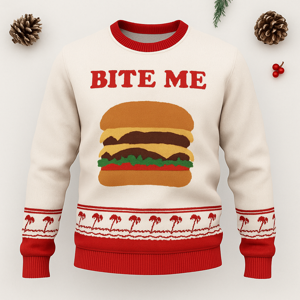 Maturelion Squatching Through The Snow Ugly Christmas Sweater