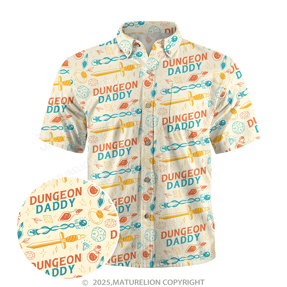 Maturelion Aloha Shirts Dungeon Daddy Button Up Shirt