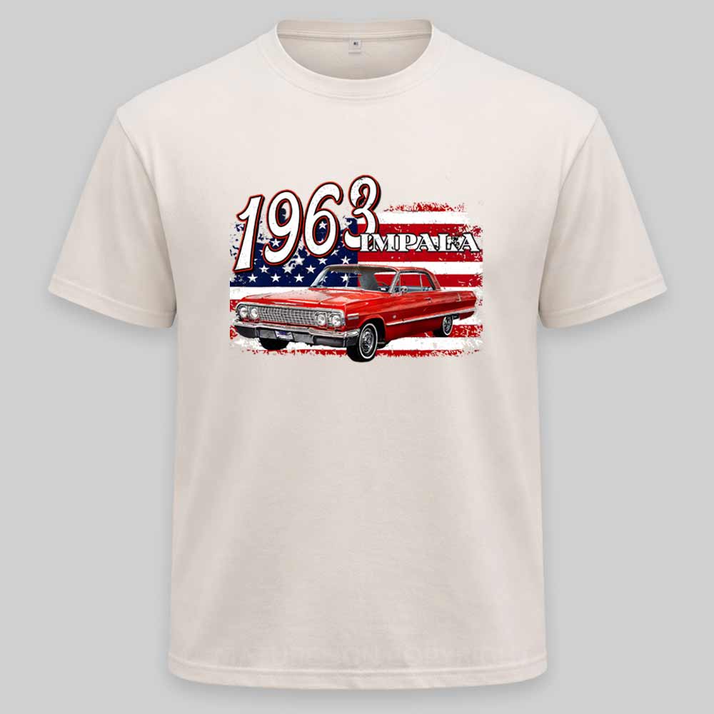 Maturelion 1963 63 Impala Lowrider Ss 4th Of July American Washed T-shirt