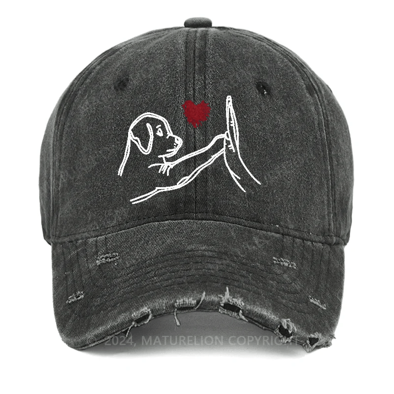 Dog Fist Bump Funny Print Cap -Maturelion