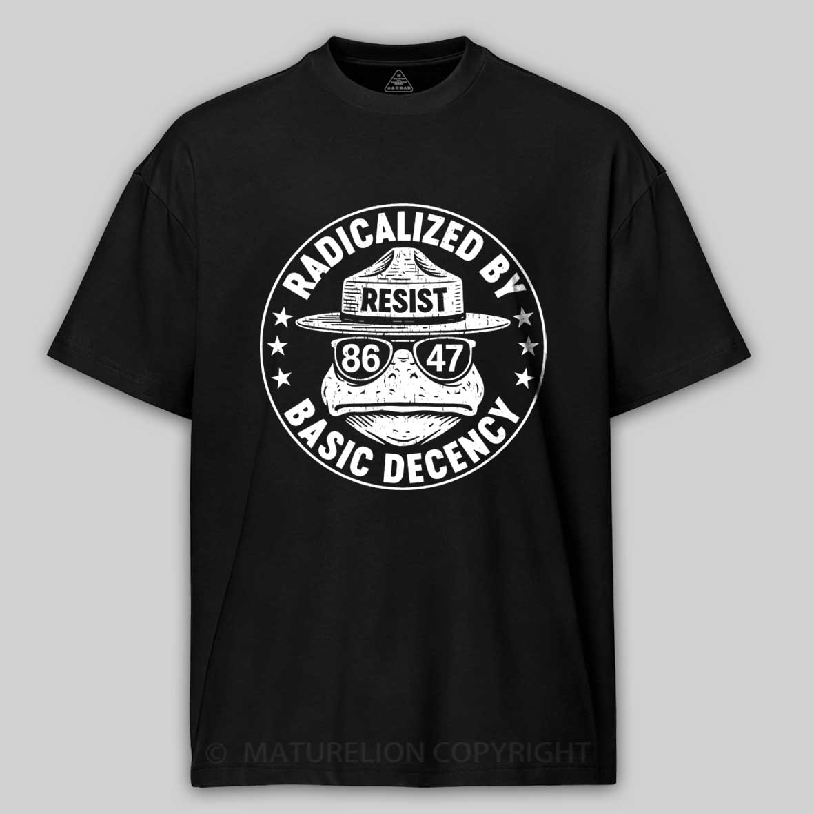Maturelion Radicalized by Basic Decency Frog 8647 Cotton T-shirt