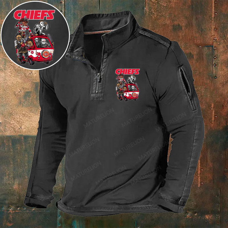 Maturelion Men's T-Shirt Chiefs Horror Ride Horror Lover Halloween Cotton T-Shirt