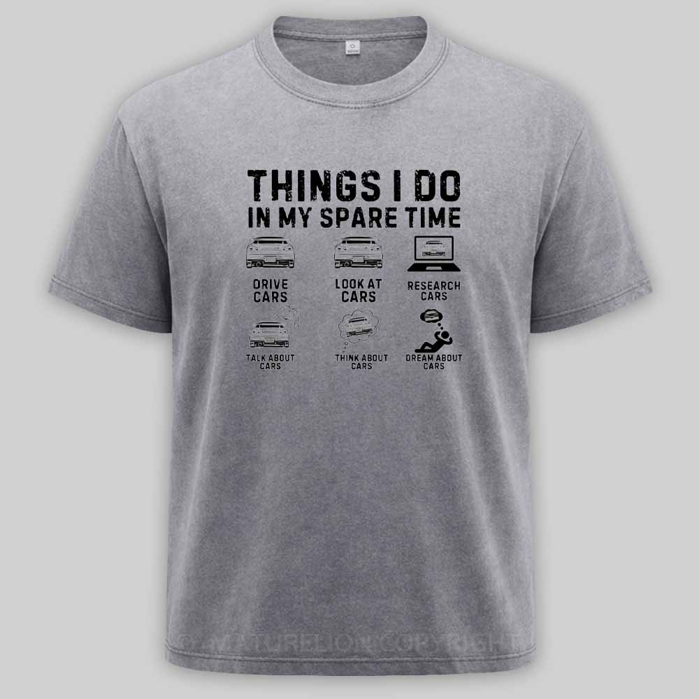 Maturelion Funny Car Lover Enthusiast Washed T-shirt