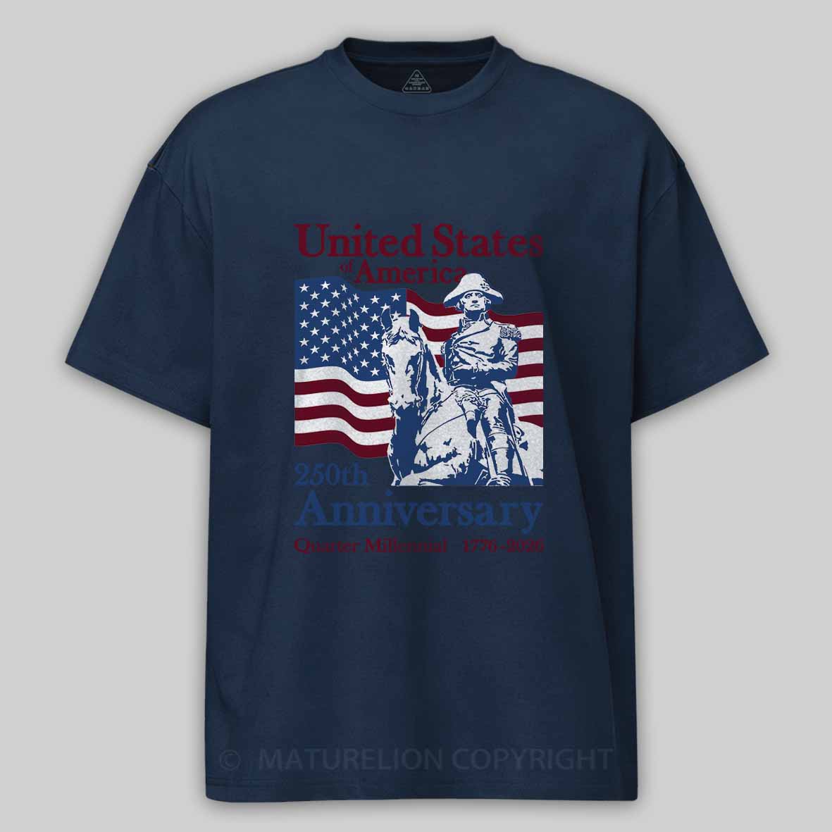 Maturelion Men's T-Shirt United States of America Cotton T-Shirt