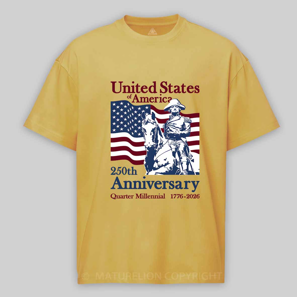 Maturelion Men's T-Shirt United States of America Cotton T-Shirt