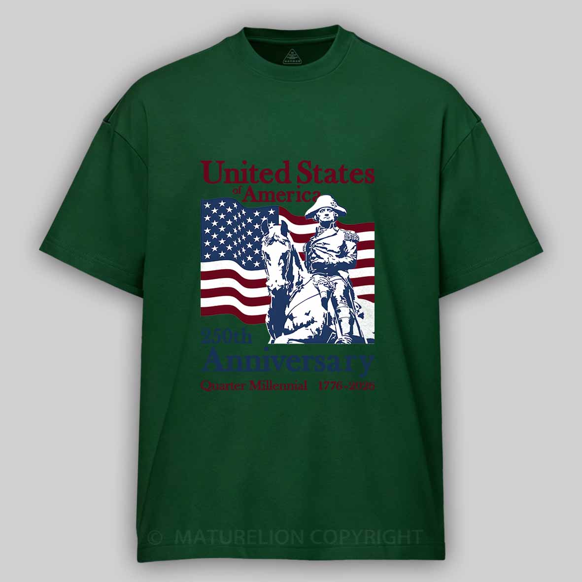 Maturelion Men's T-Shirt United States of America Cotton T-Shirt