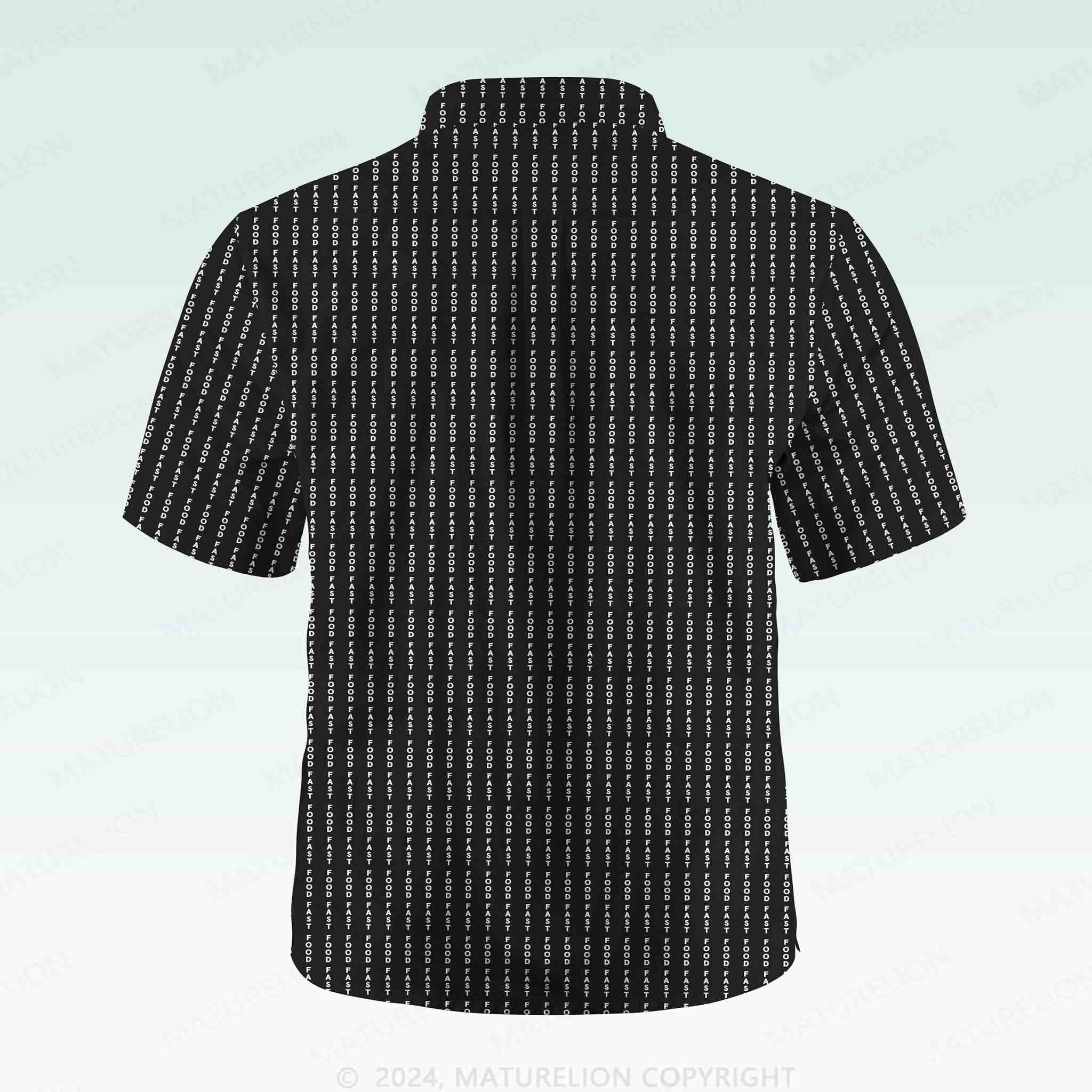 Maturelion Men's Button Pocket ShirtFast Food Hawaiian Shirt