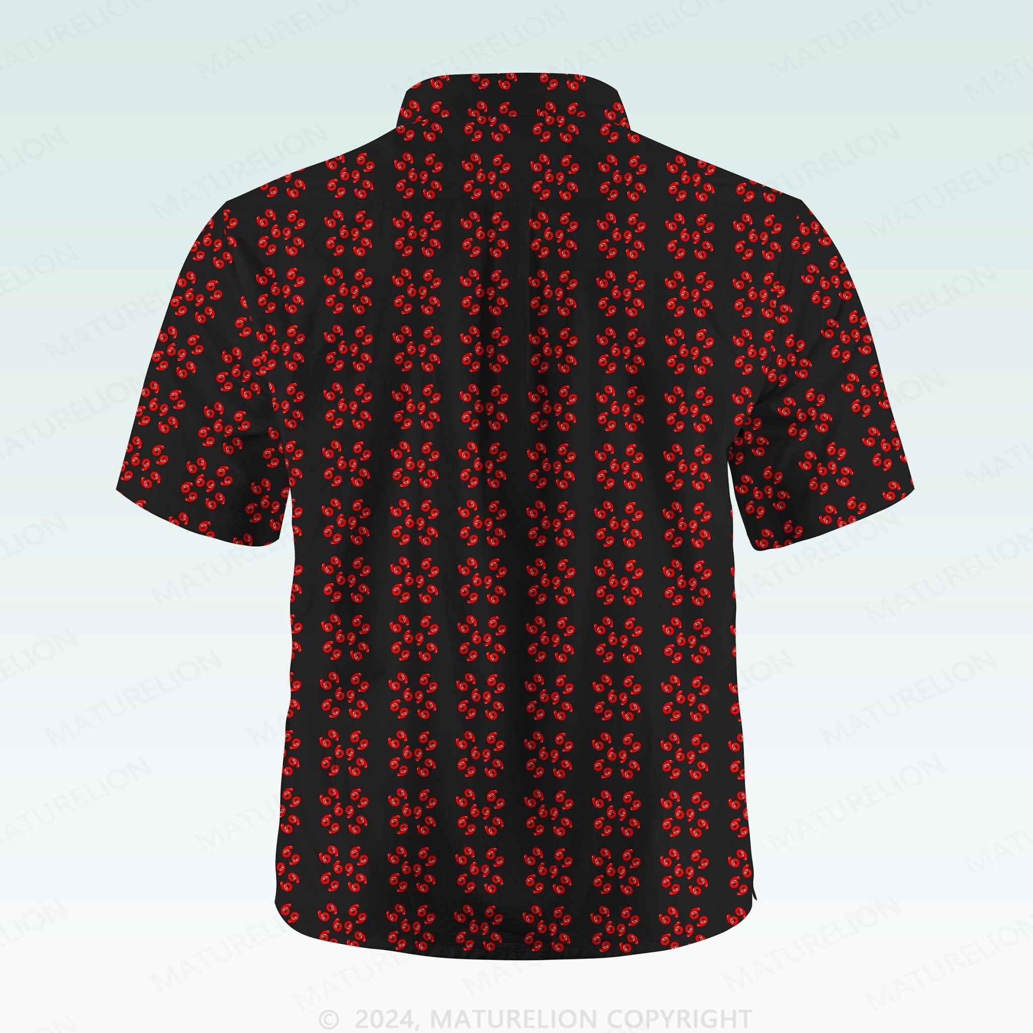 Maturelion Men's Button Pocket Shirt69 Innuendo Beach Hawaiian Shirt