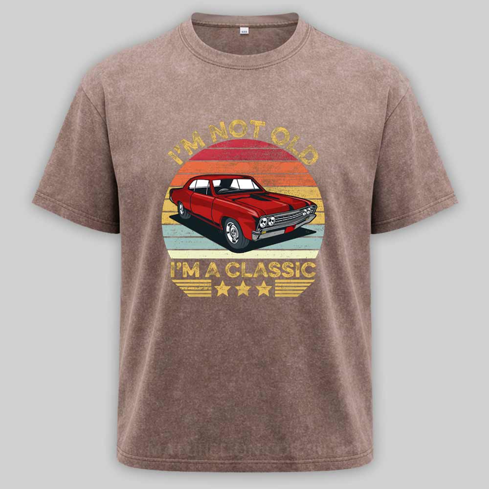 Maturelion I'm Not Old I'm A Classic Funny Car Graphic Washed T-shirt