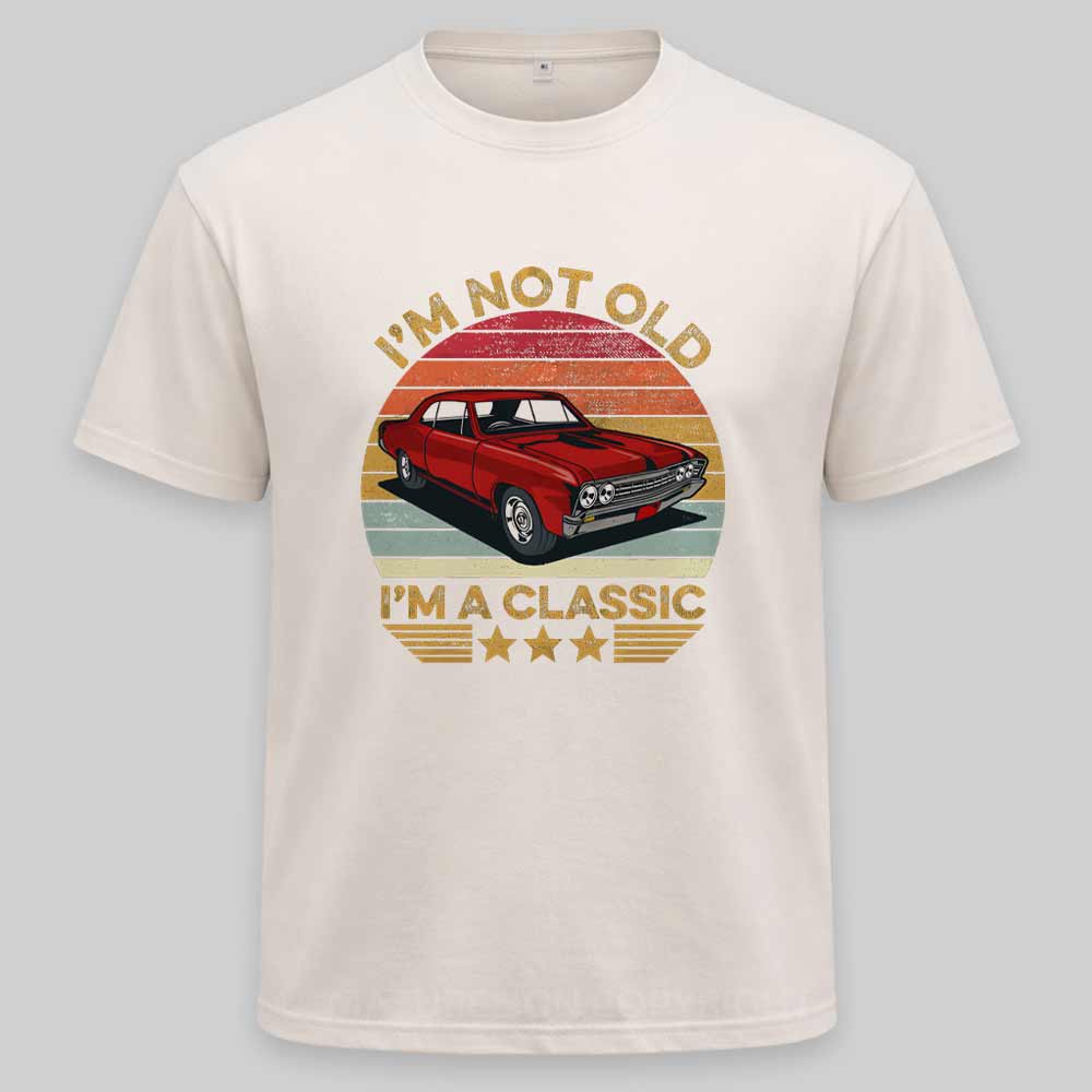 Maturelion I'm Not Old I'm A Classic Funny Car Graphic Washed T-shirt