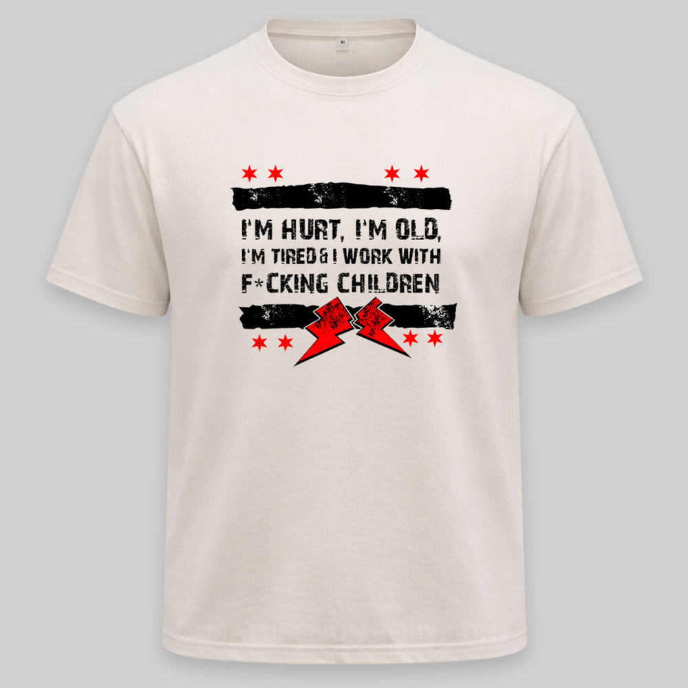 Maturelion Old Man Punk I'M Hurt, I'M Old, I'M Tired CM Washed T-shirt