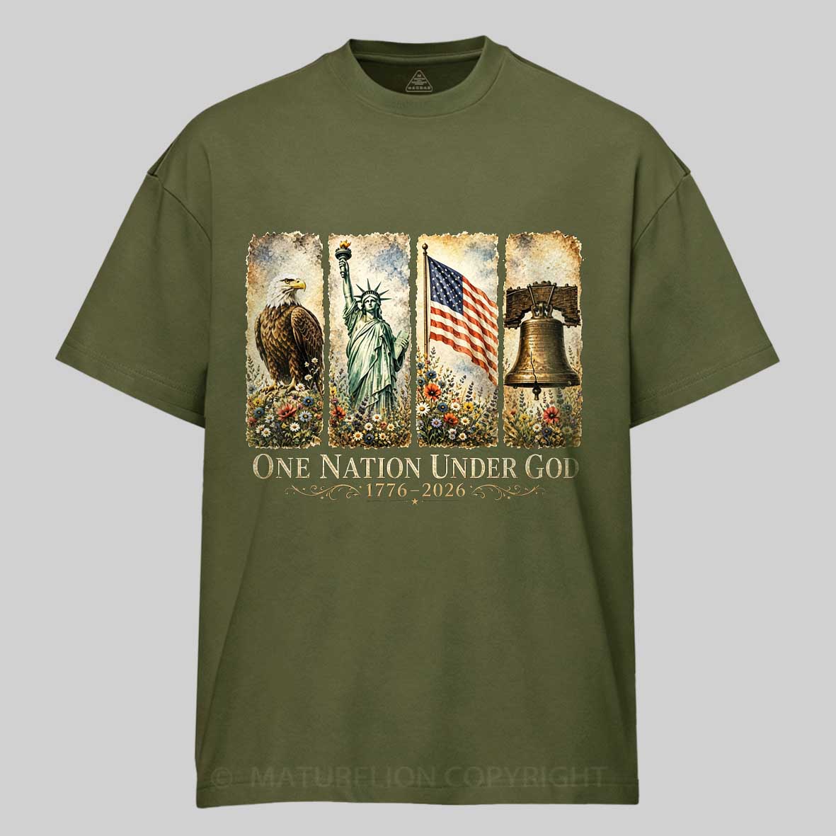 Maturelion One Nation Under God 250 Anniversary T-shirt 