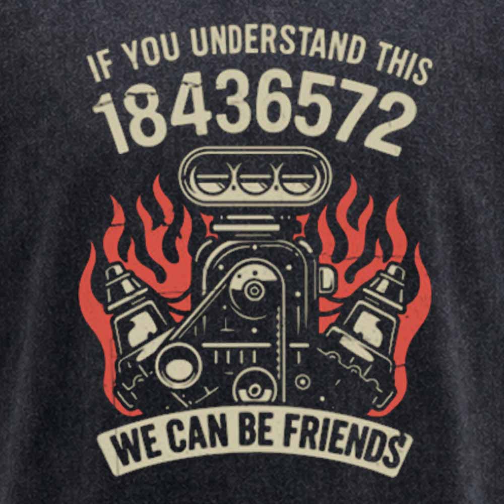 Maturelion 1-8-4-3-6-5-7-2-Firing-Order Washed T-shirt