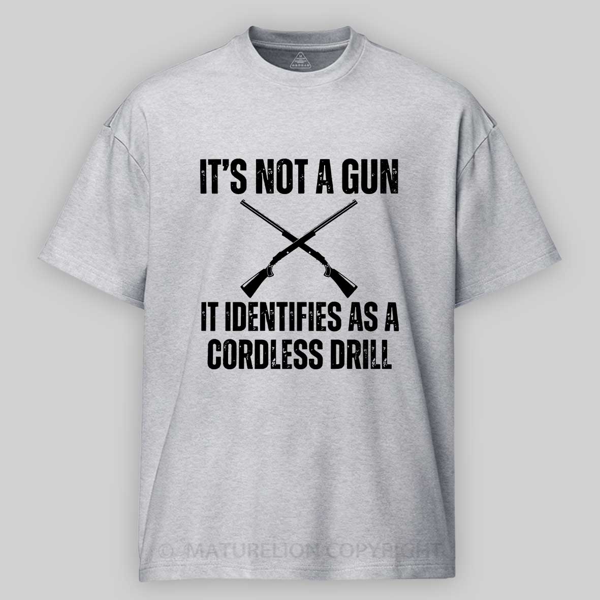 Maturelion Men's T-shirt Gun Pun Cotton T-shirt