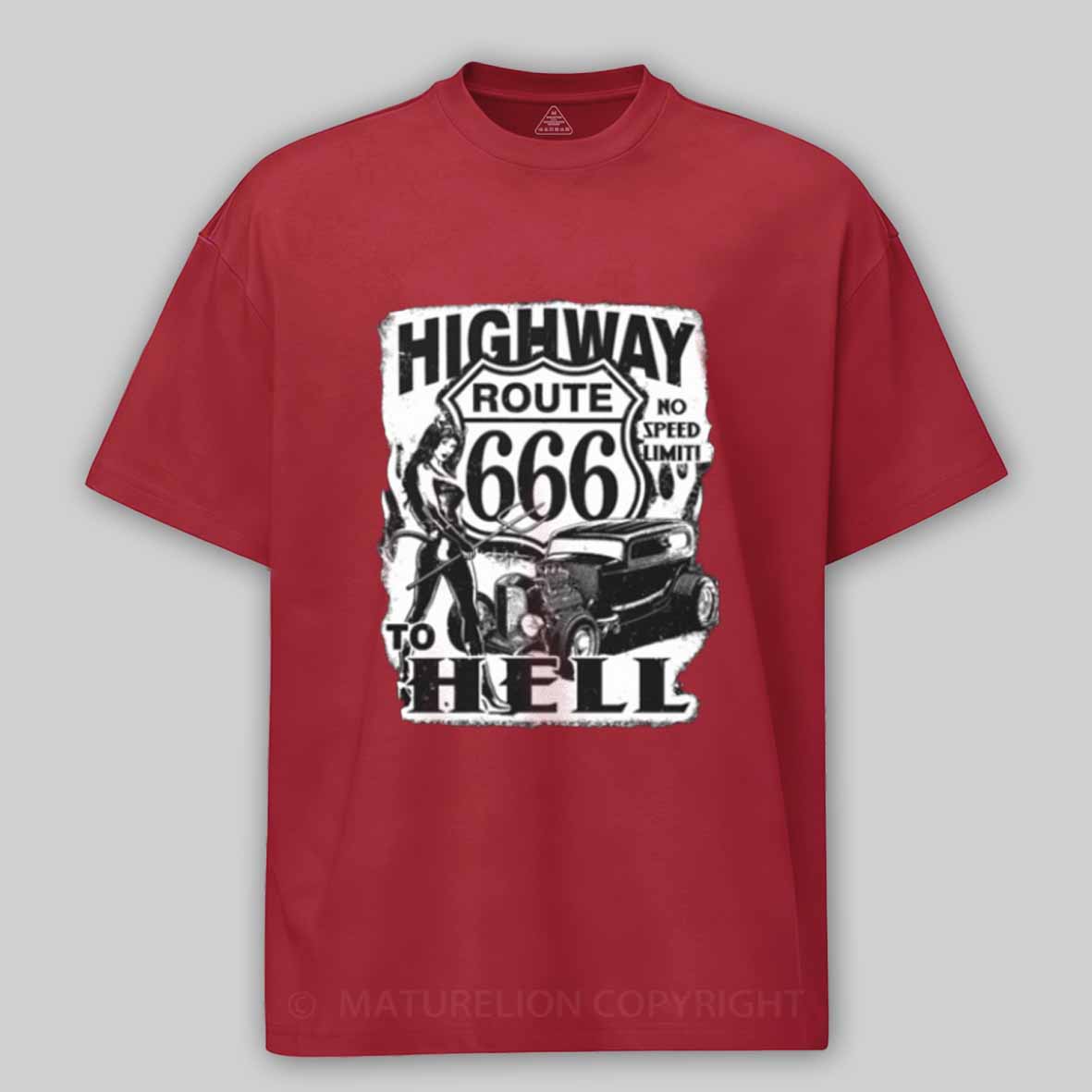 Maturelion Route 666 - Highway to hellCotton T-shirt