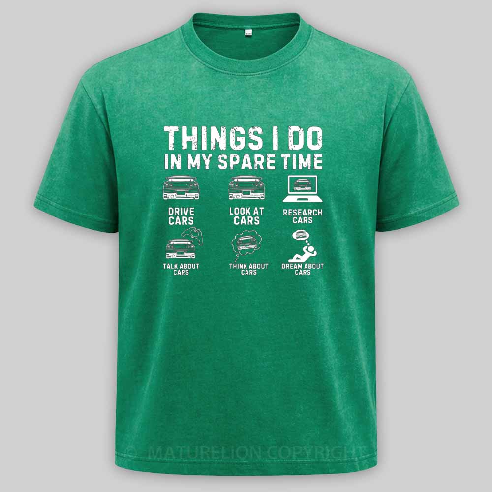 Maturelion Funny Car Lover Enthusiast Washed T-shirt