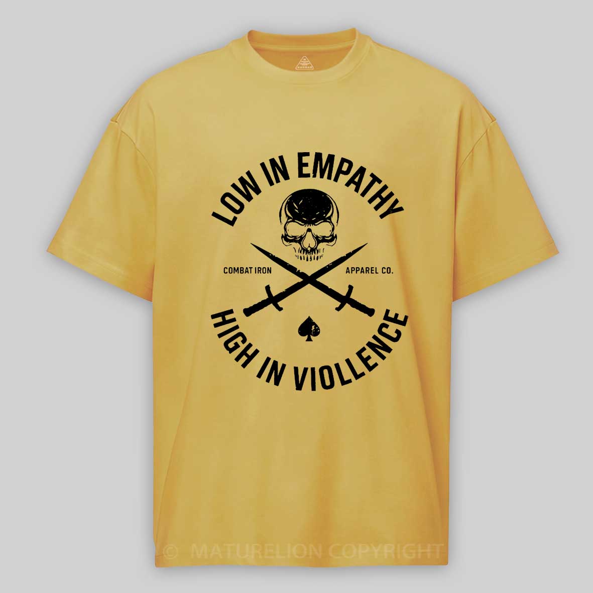 Maturelion Men's T-shirt Low In Empathy High In Violence Cotton T-shirt