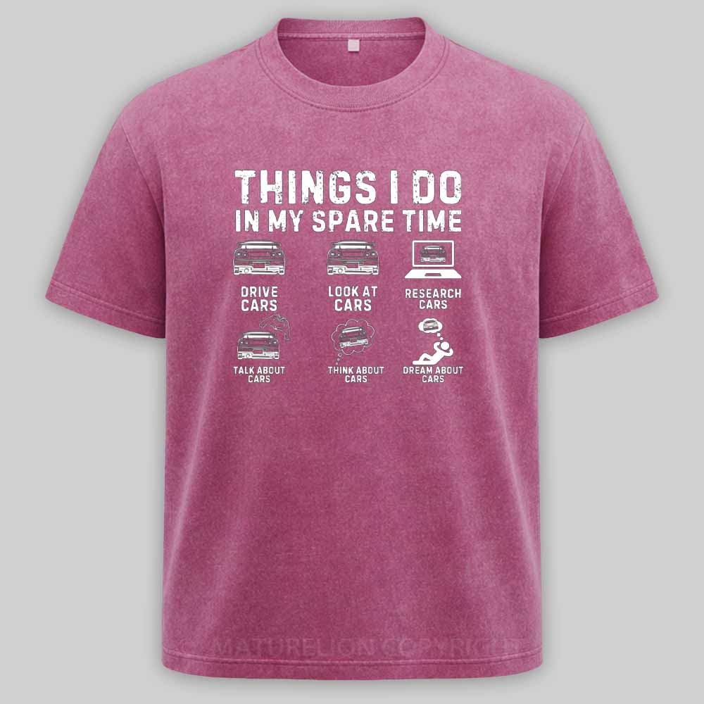 Maturelion Funny Car Lover Enthusiast Washed T-shirt