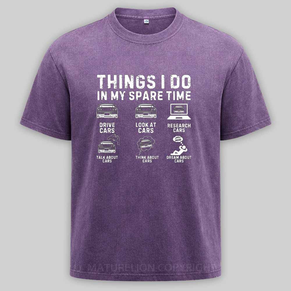 Maturelion Funny Car Lover Enthusiast Washed T-shirt