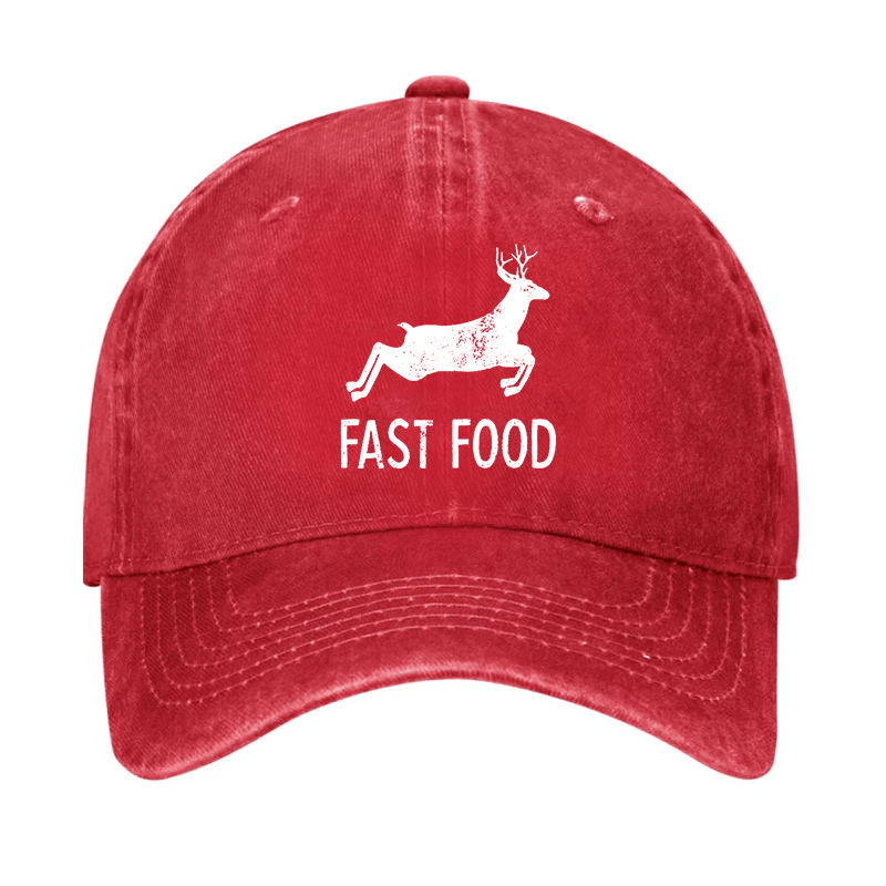 Fast Food Deer Print Cap -Maturelion