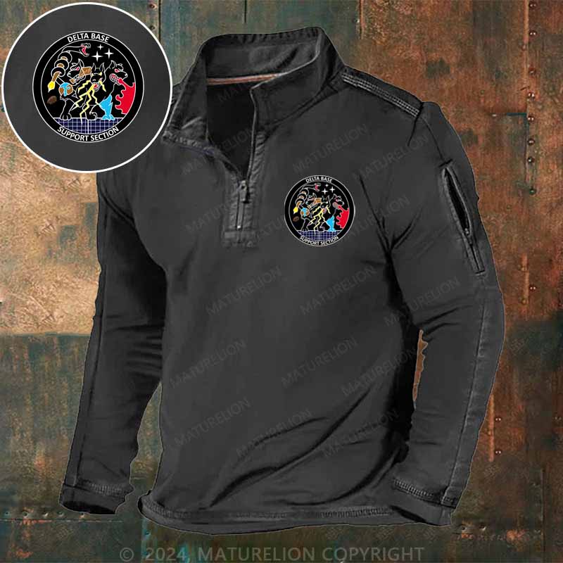 Maturelion Men's Henley Shirt DELTA BASE SUPPORT SECTION Henley Shirt