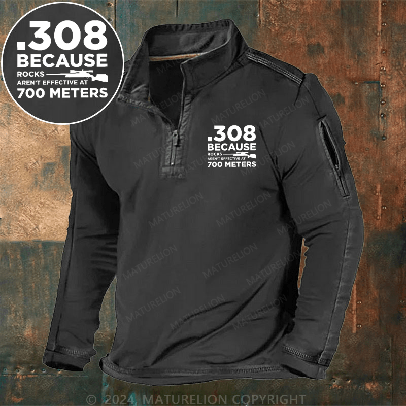 Maturelion Men's Henley Shirt 308 Because Rocks Aren'T Effective At 700 Meters Henley Shirt