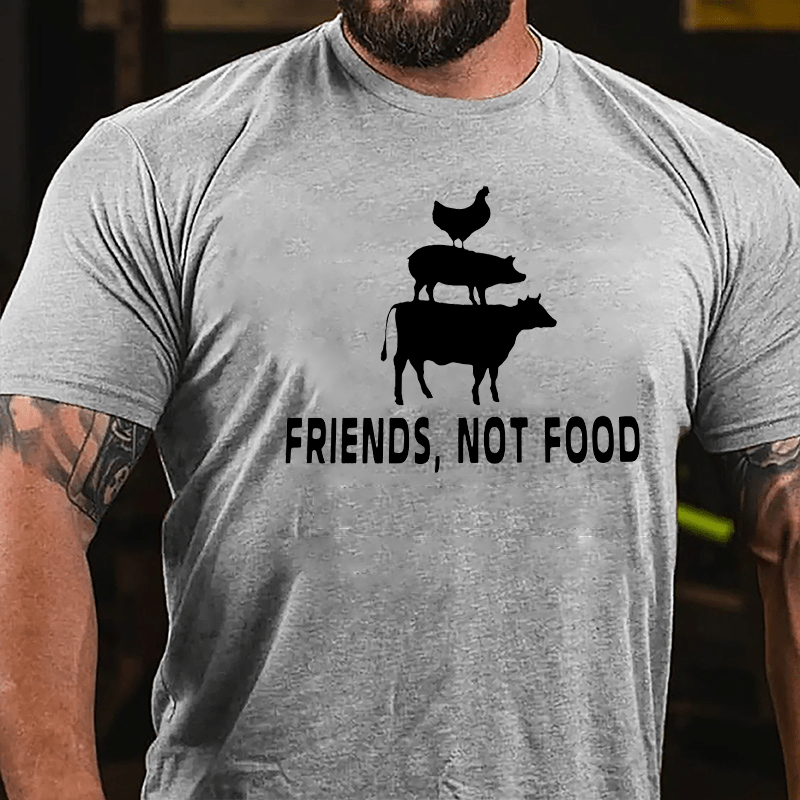 Friends Not Food Cotton T-shirt-Maturelion