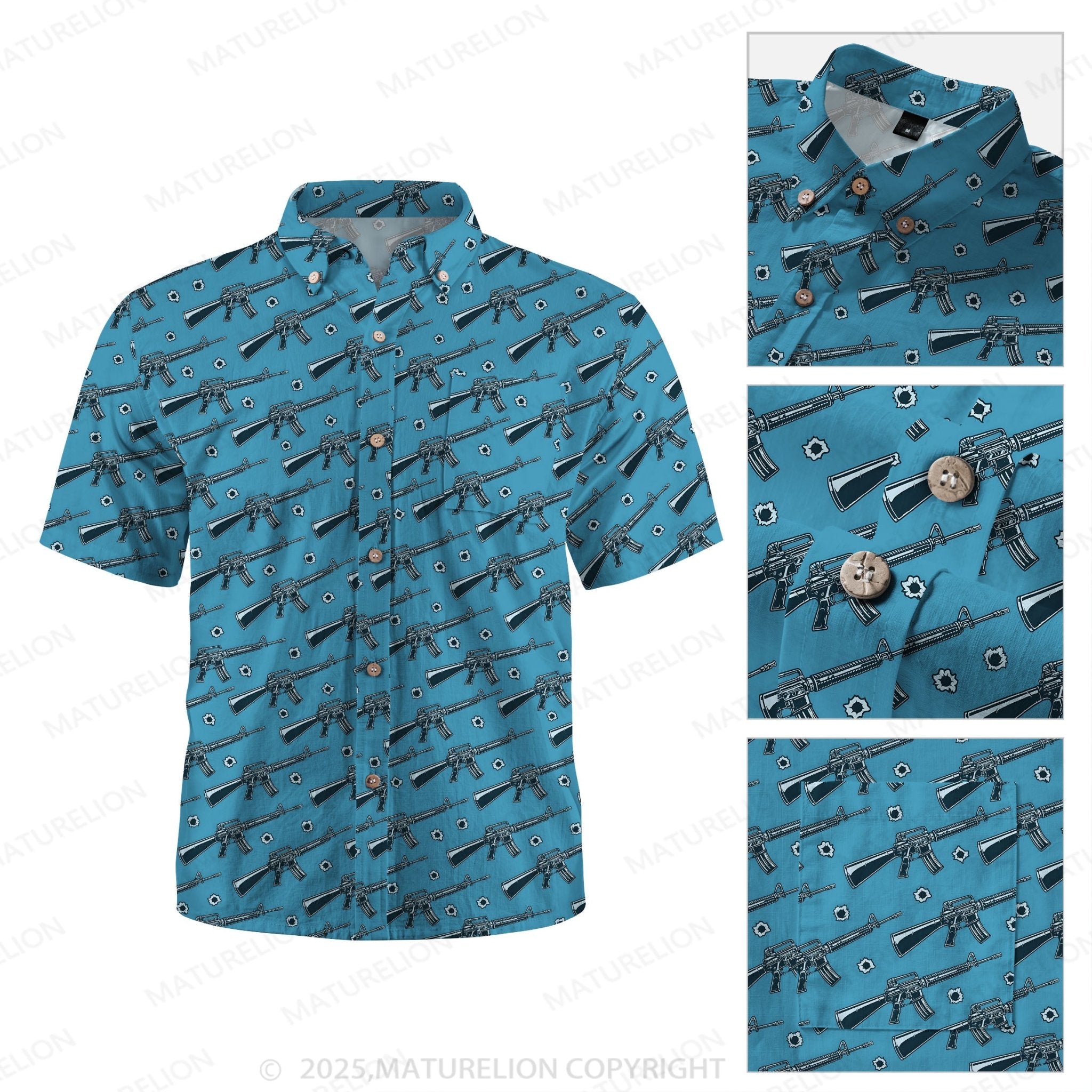 Maturelion Sunset Paradise Button Up Shirt