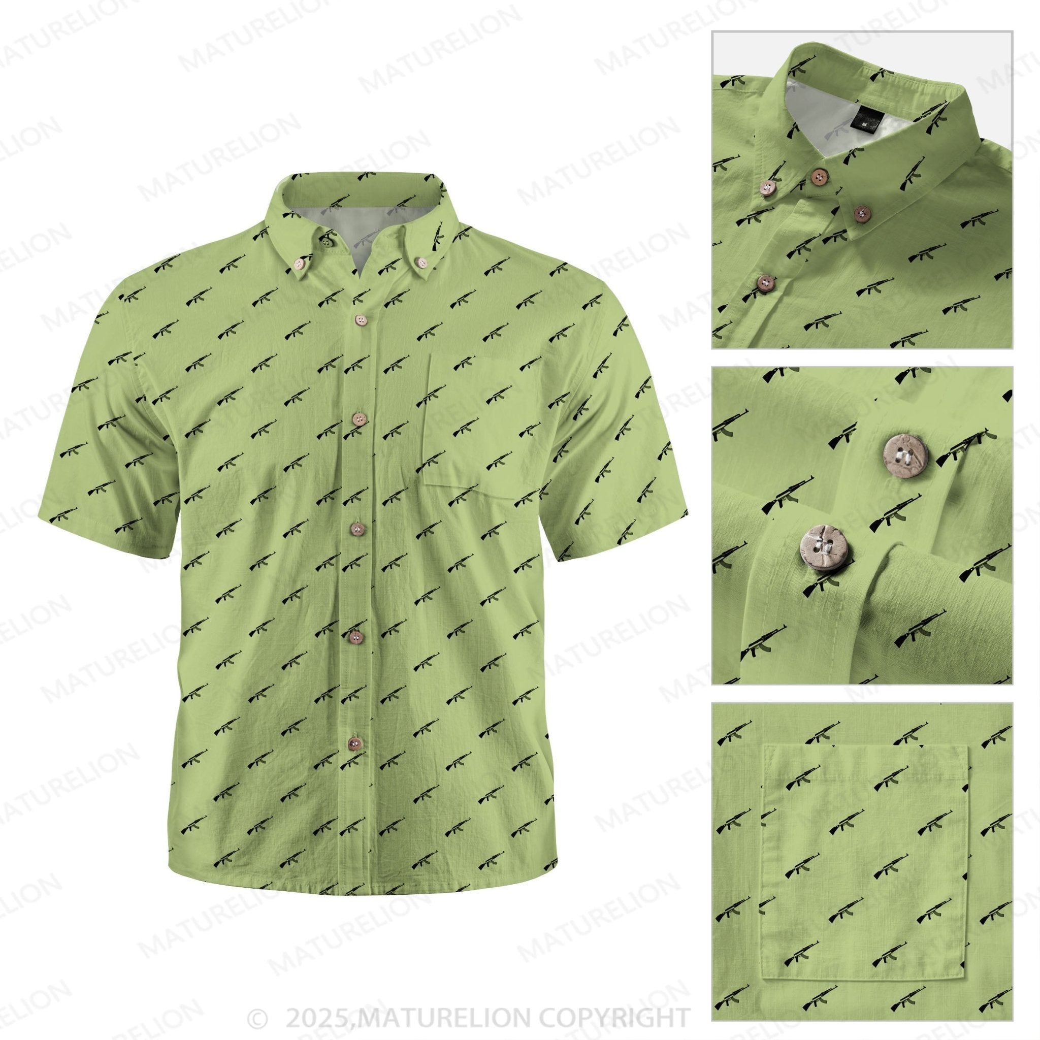 Maturelion Ocean Wave Button Up Shirt