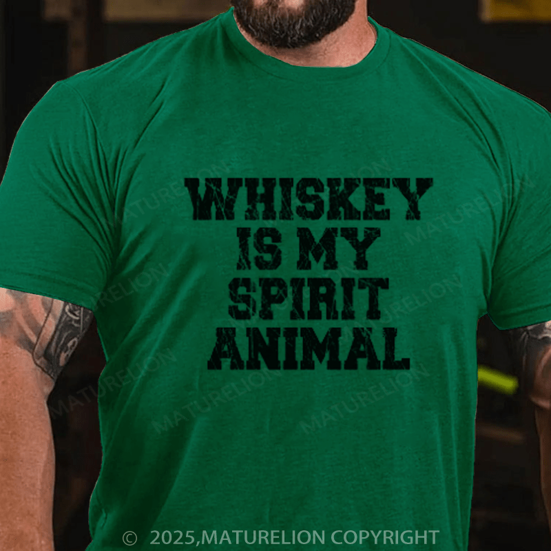 Maturelion St Patrick's T-shirt Whiskey Is My Spirit Animal T-Shirt
