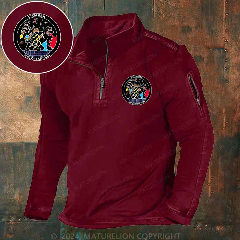 Maturelion Men's Henley Shirt DELTA BASE SUPPORT SECTION Henley Shirt