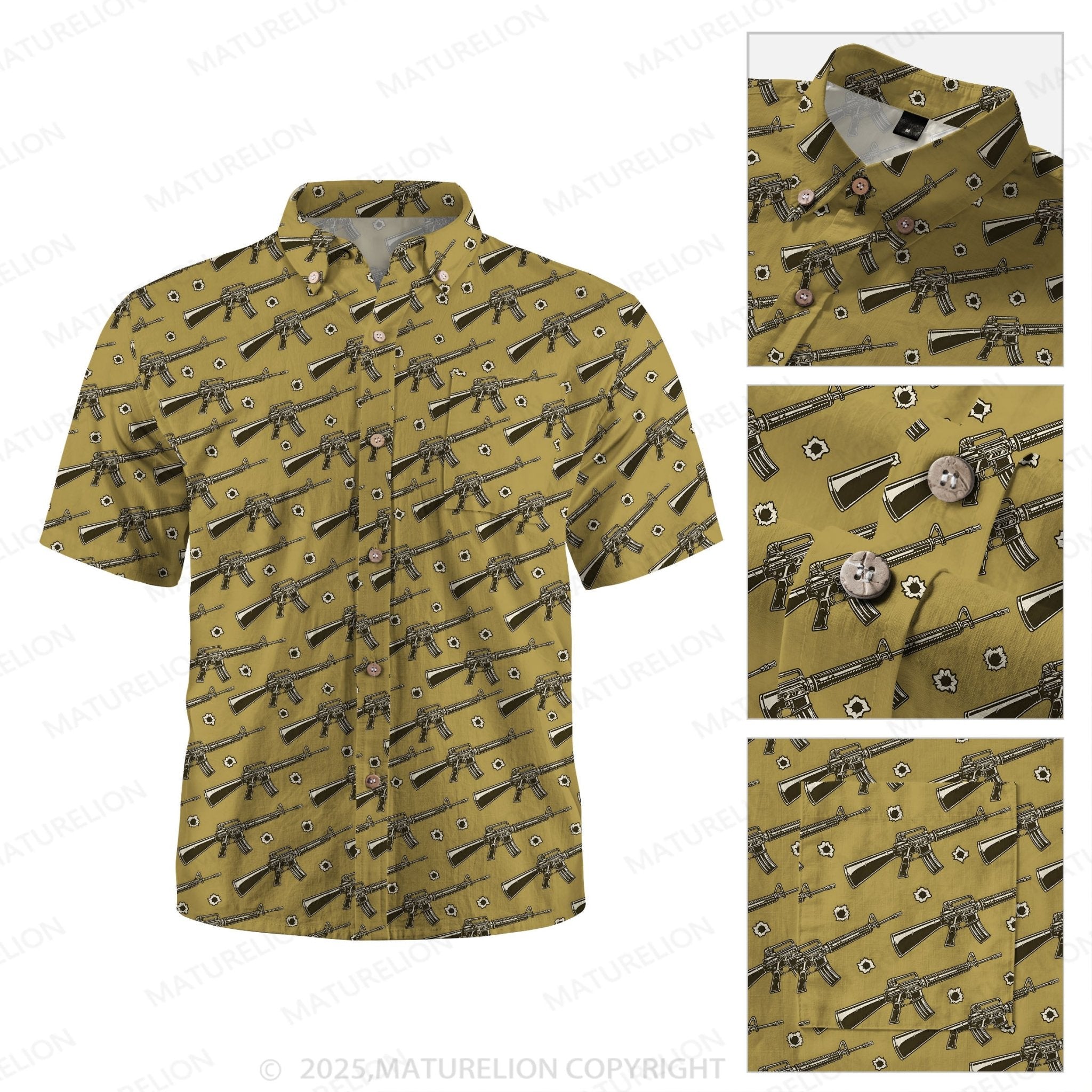 Maturelion Sunset Paradise Button Up Shirt
