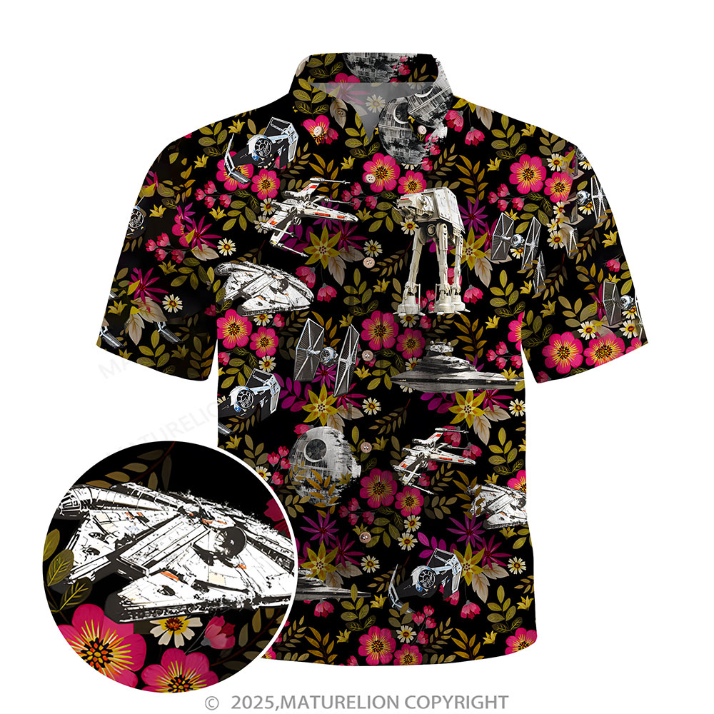 Maturelion Men's Hawaiian Shirt Retro Synthwave Space Knight Hawaiian Shirt
