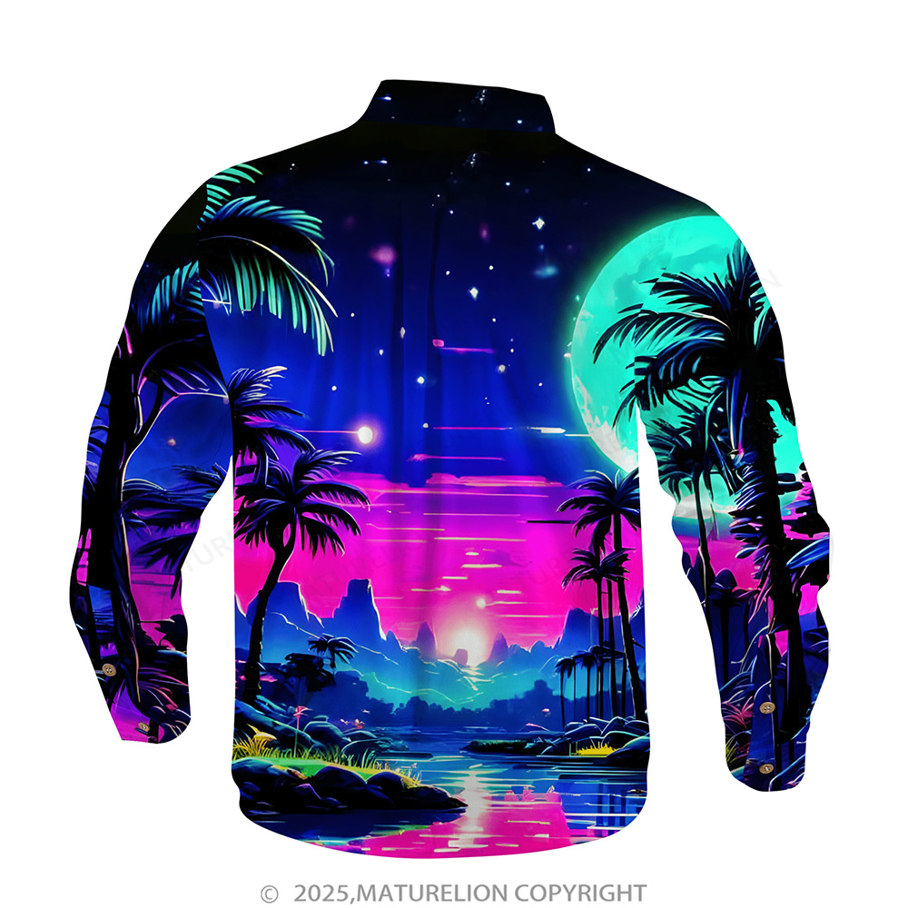 Matreulion Men's Aloha Shirts Coconut Tree Hawaiian Shirt