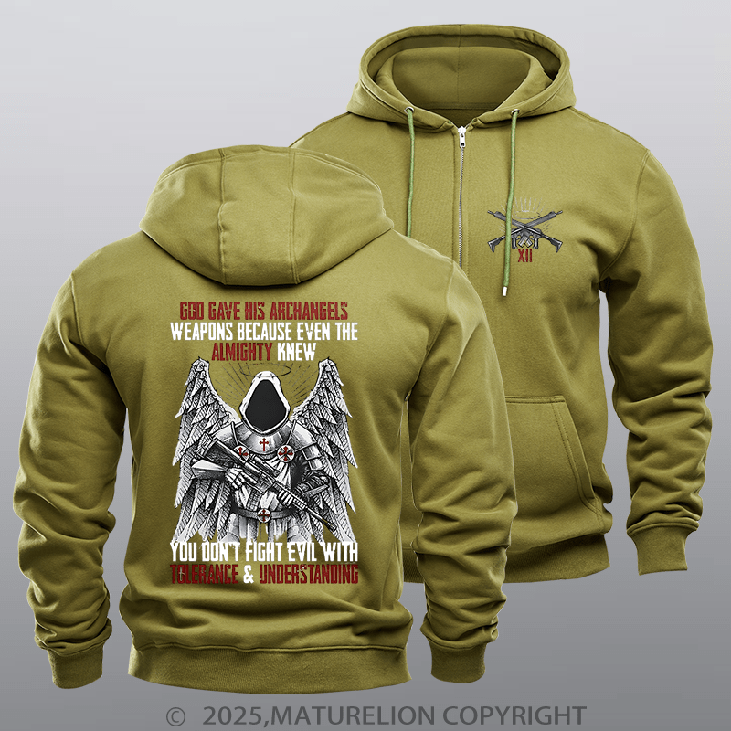 Maturelion Men's Hoodie Archangels Fleece Zipper Hoodie