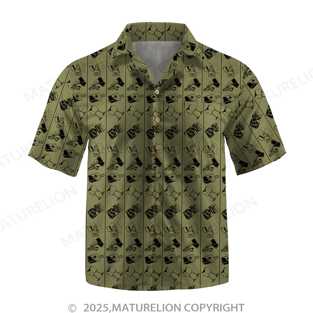 Maturelion Men's Hawaiian Shirt Midnight Tropics Hawaiian Shirt