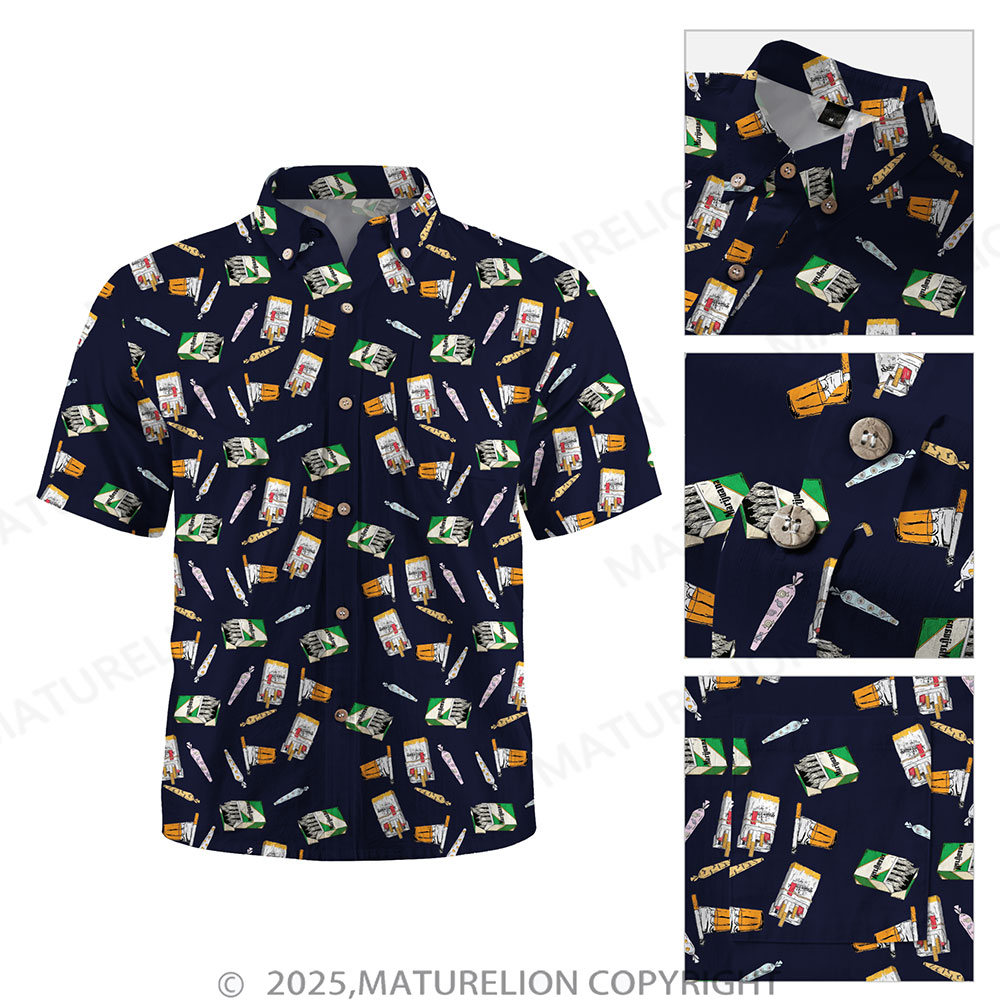 Maturelion Men's Button Pocket ShirtIsland Breeze with Sensual Ease Hawaiian Shirt